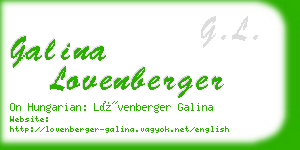 galina lovenberger business card
